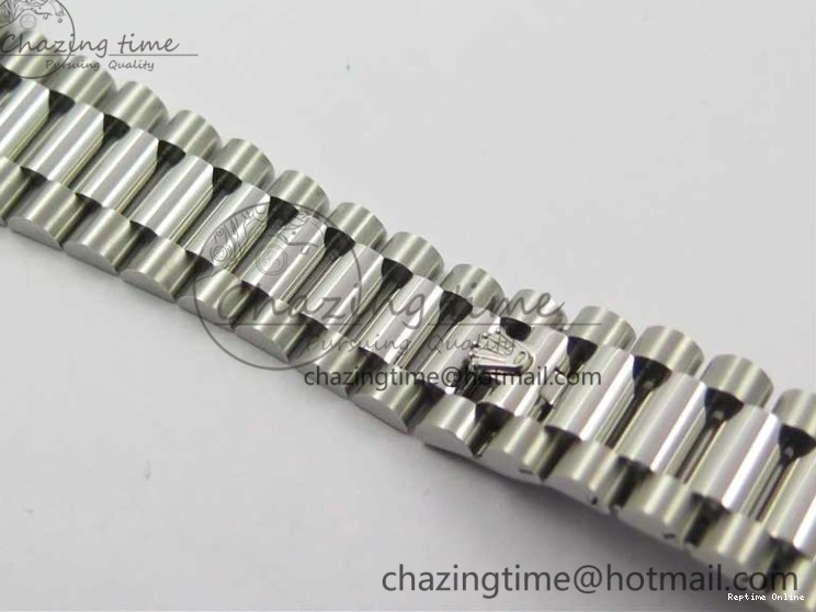 0521 Day-Date 36 SS 128239 Bp Maker Best Edition White MOP Dial Crystral Markers on President Bracelet FlexibleFit 3153